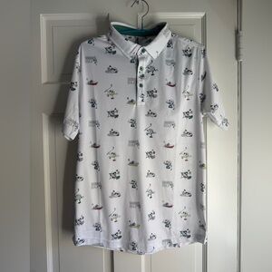 Swannies Golf NWT Men's White Graphic Polo Shirt